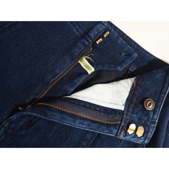 Pilcro Anthropologie Blue Dark Wash Denim Straight Leg High Rise Jeans, Size 27 - Picture 10 of 16